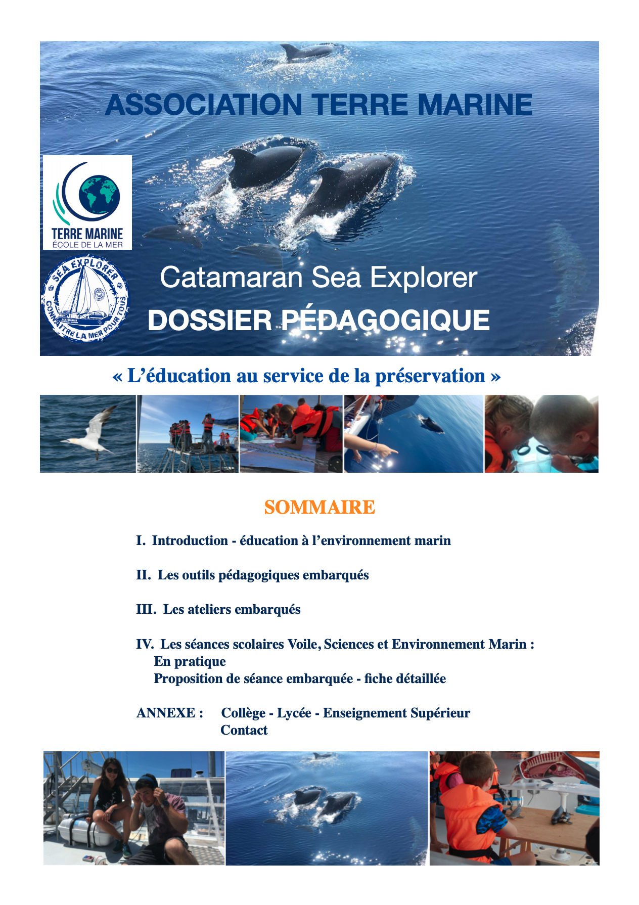 dossier pédagogique - scolaires vie marine dauphin Association Terre Marine